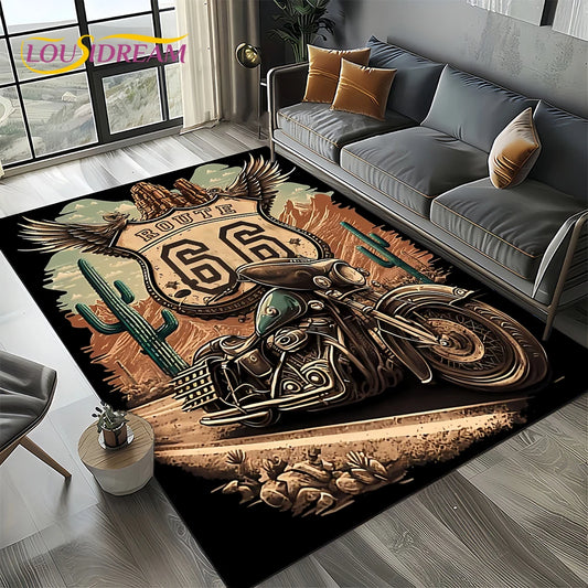 Retro America Historic Route 66,Mother Road,mãe EstradaCarpet Rug for Living Room Bedroom Home Sofa,Area Rug Non-slip Floor Mat