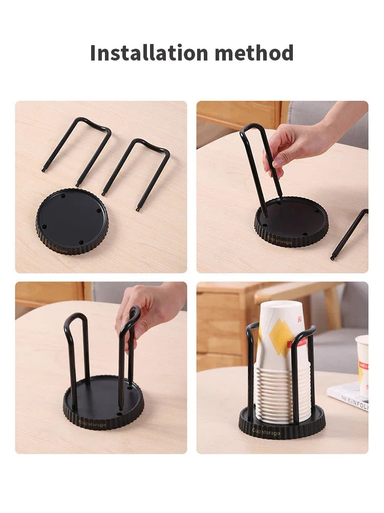 4 PACK Bathroom Cup Dispenser, Plastic Cup Holder, Disposable Cup Holder, Cup Dispenser for Restaurant, Coffee