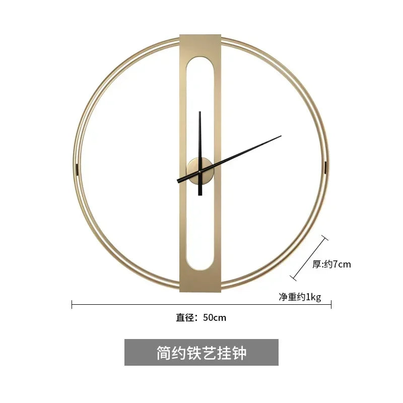 Nordic Light luxury creative decoration clock simple and fashionable living room clock Iron mute wall clock modern design decor