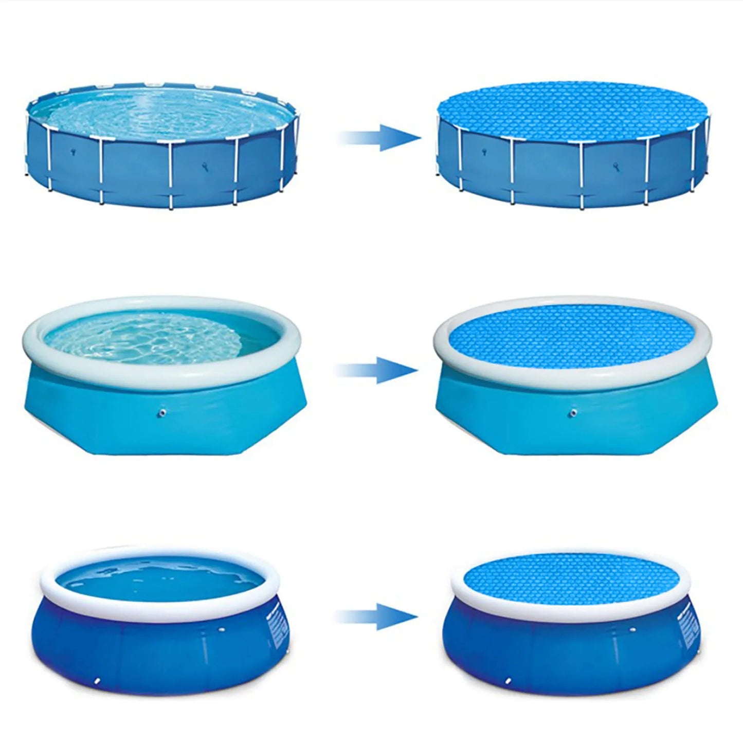 Above Ground Pool Solar Cover Heat Insulation Blanket Cover for Swimming Pool Protective Round Thermal Blanket with Heart-Shaped
