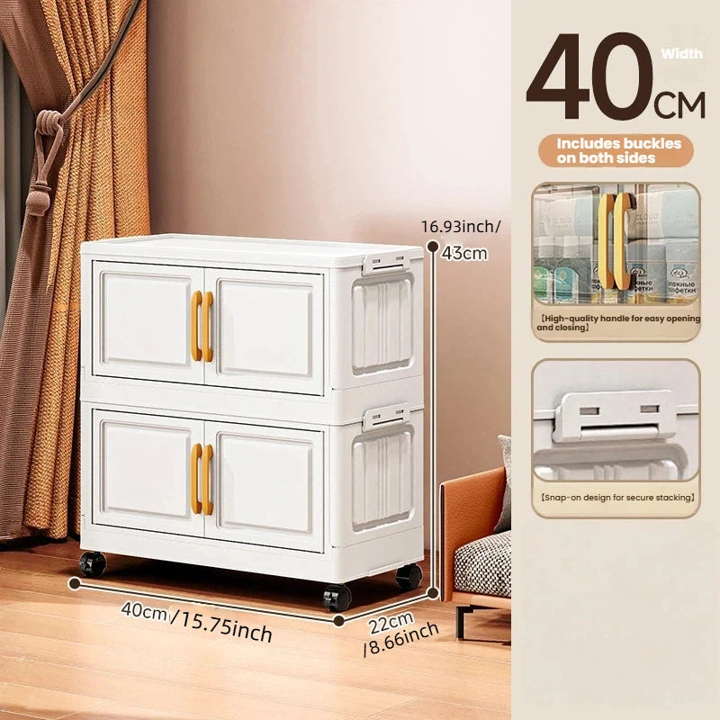 Double-door living room storage cabinet, folding floor-standing storage box, no installation required, simple storage cabinet