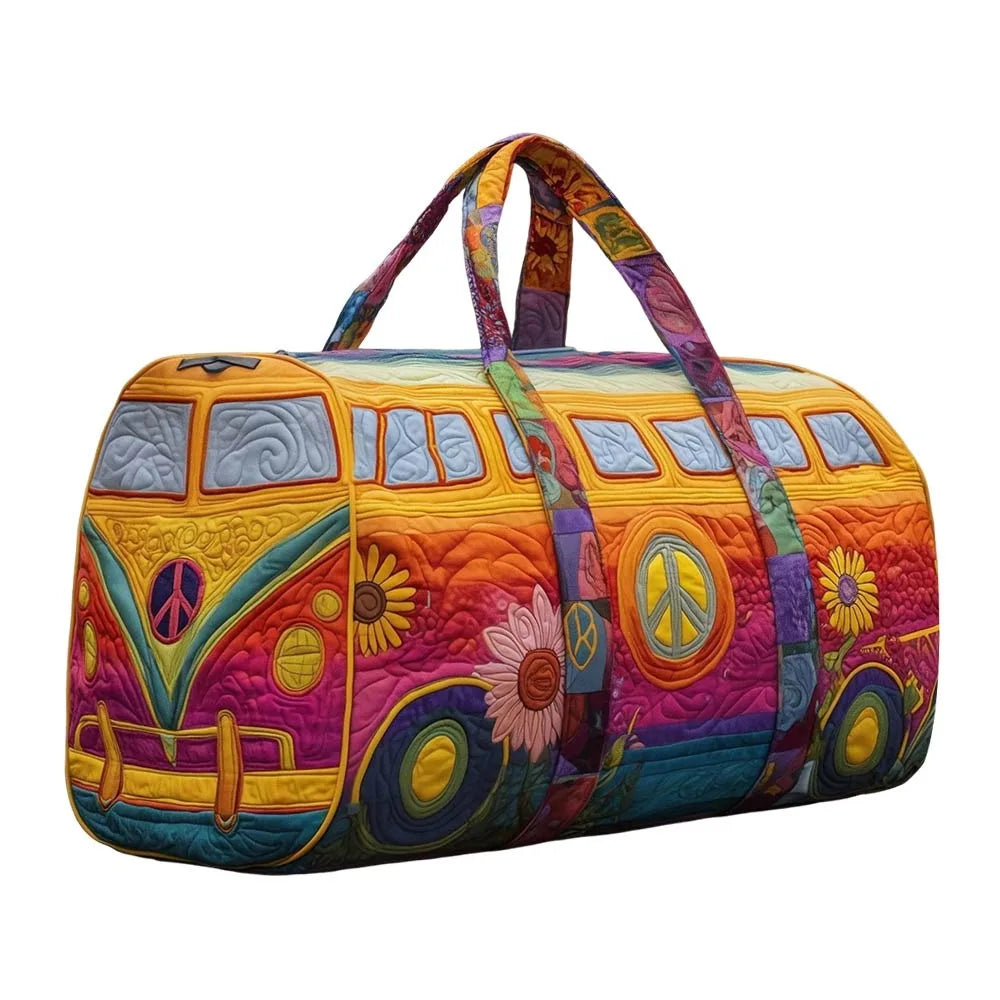 Quilted Cotton Quilted Travel Bag 3D Design Hippie Vibe Duffle Bag Frog Pattern Boho Style Printed Yoga Bag Yoga Practice