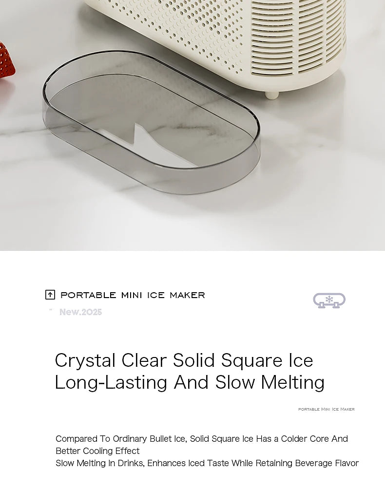 Portable Small Ice Maker Mini Convenient Home Dormitory Office Camping Car Cube Ice Automatic Ice Making Box ice machine 220V