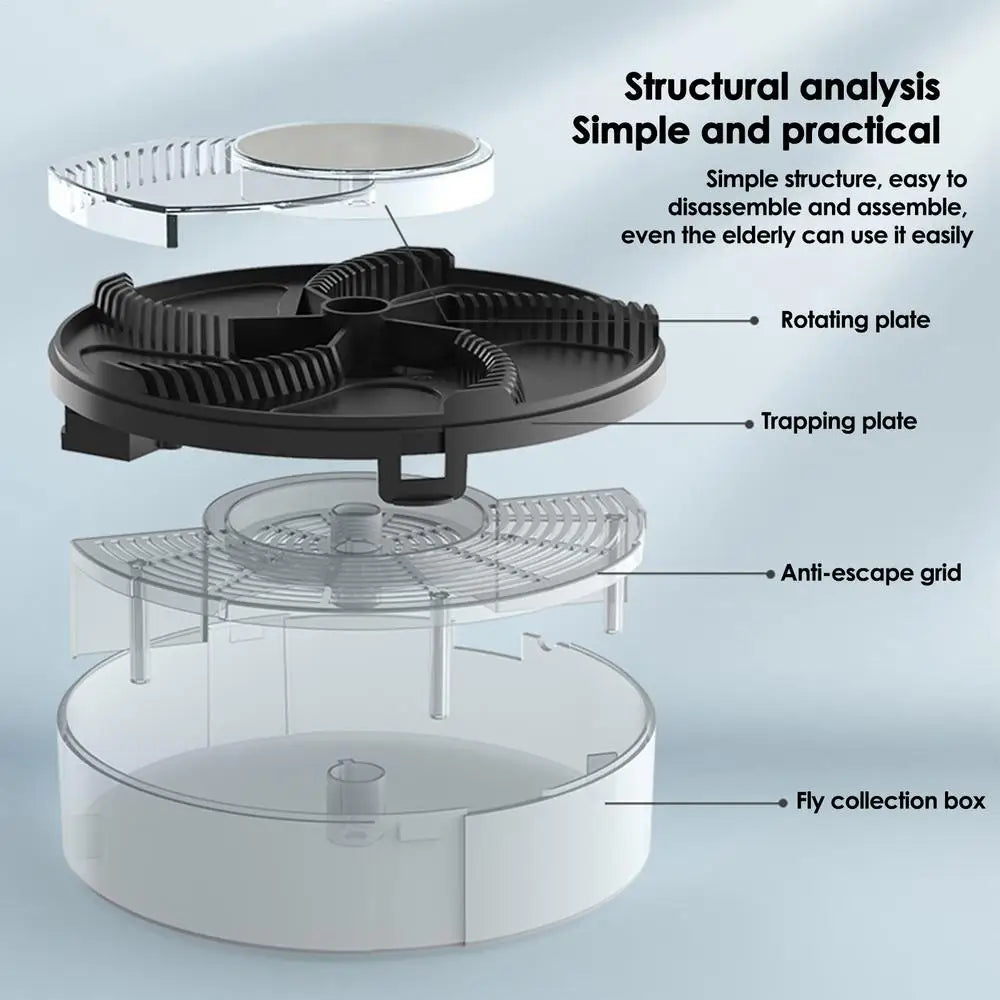Automatic Fly Catcher Electric Fly Trap Catcher Device Indoor Rechargeable Rotating Repel Tool Household Flying Control For Gnat