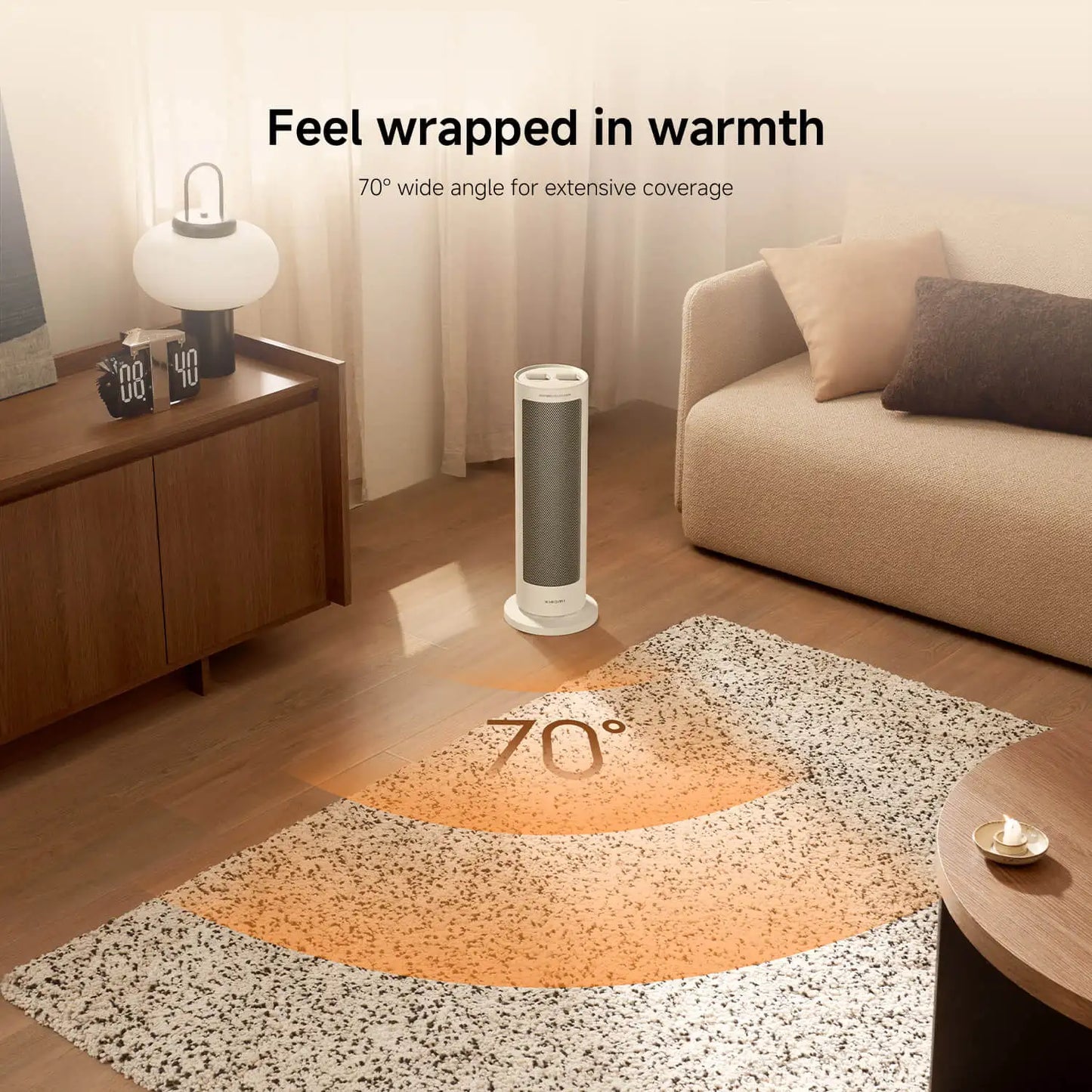 XIAOMI Fan Heater Compact Home Standing Quick-Heat Oscillating Electric Fan Heater with Thermostatic Control