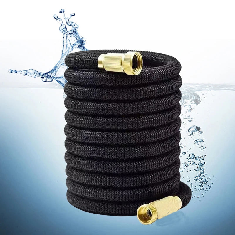 Expandable Garden Hose - Heavy Duty Superior Strength  4 -Layer Latex Core - Extra Strong Brass Connectors water hose
