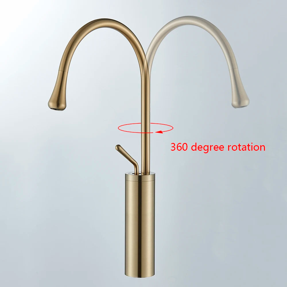 Modern Basin Faucet Bathroom Sink Faucets 360 Rotation Deck Mounted Bathroom Faucet Hot Cold Water Tap Crane For Kitchen Or Bath