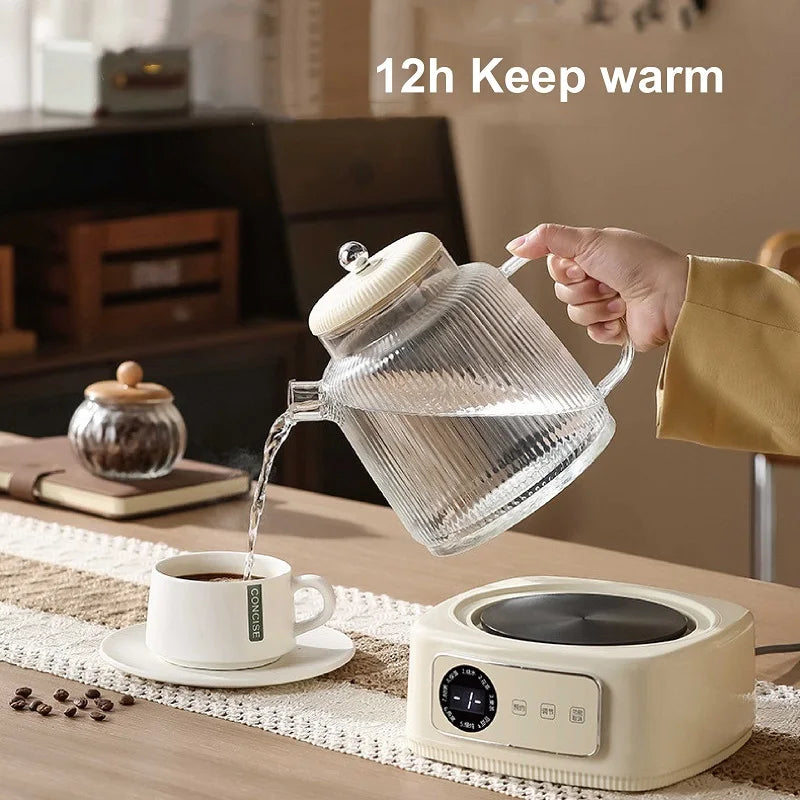 1.5L Health Kettle Temperature Adjust Glass Tea Maker MultiFunction Office Appointment Flower Teapot Portable Electric Hot Cup