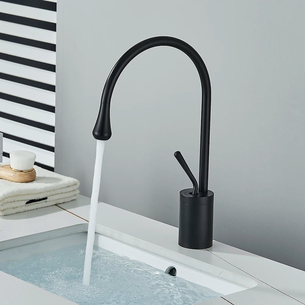 Modern Basin Faucet Bathroom Sink Faucets 360 Rotation Deck Mounted Bathroom Faucet Hot Cold Water Tap Crane For Kitchen Or Bath