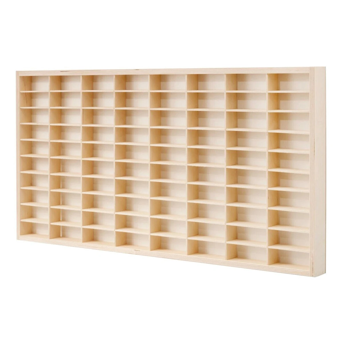 80 Grid Toy Cabinet Display Shelf Solid Wood Wall Mounted Car Model Storage Box Without Cover For Home Decoration Living Room