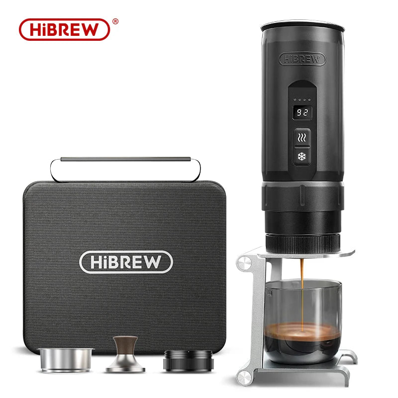 HiBREW H4C Portable Espresso Coffee Machine Wireless Heating Removable Battery Barista Ground Coffee Bottomless Extraction