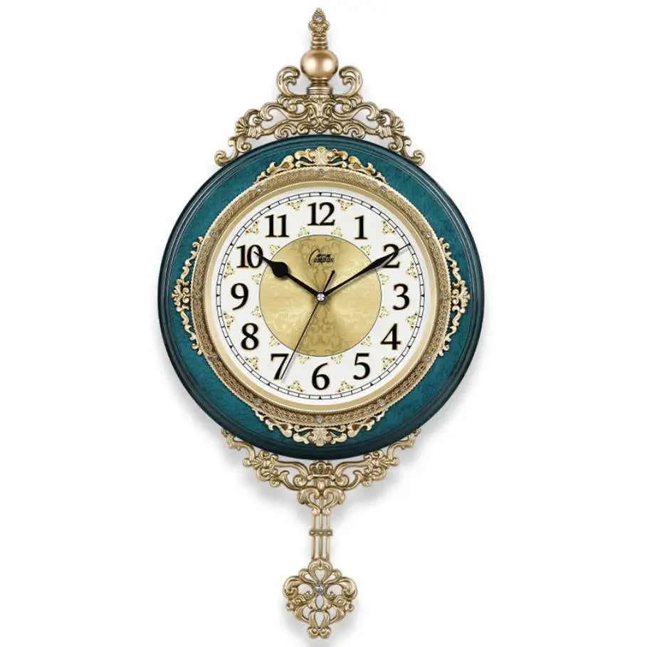 European Style Retro Wall Clock Watch Living Room Mute Pendulum Clock Elegant Taste Family Gift Art Decoration Rome Luxury
