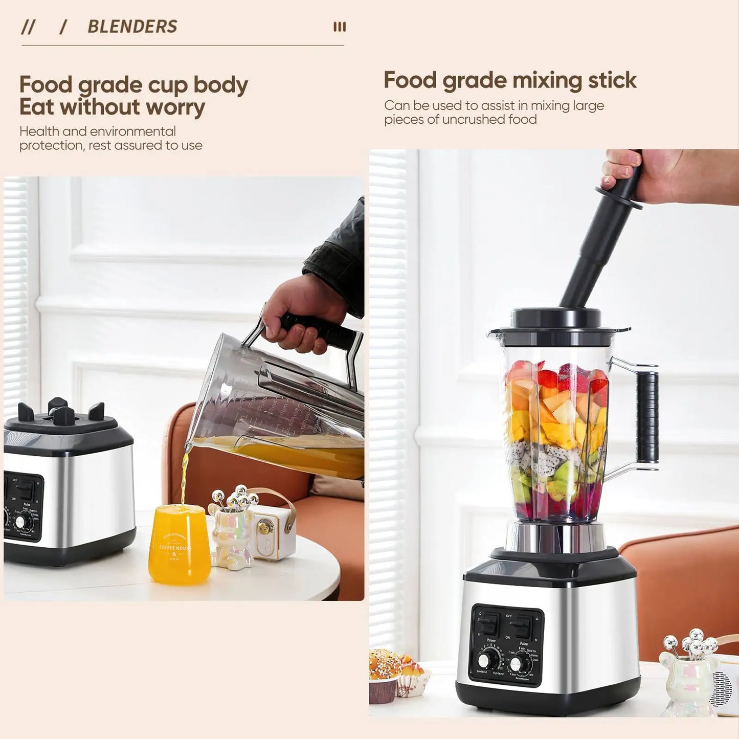 3-in-1 Blender & Food Processor – Multi-Function Includes juicer (8 blades), meat grinder (4 blades), and dry mill (6 blades) with 3 cups. Powerful, versatile, and perfect for everyday kitchen use.