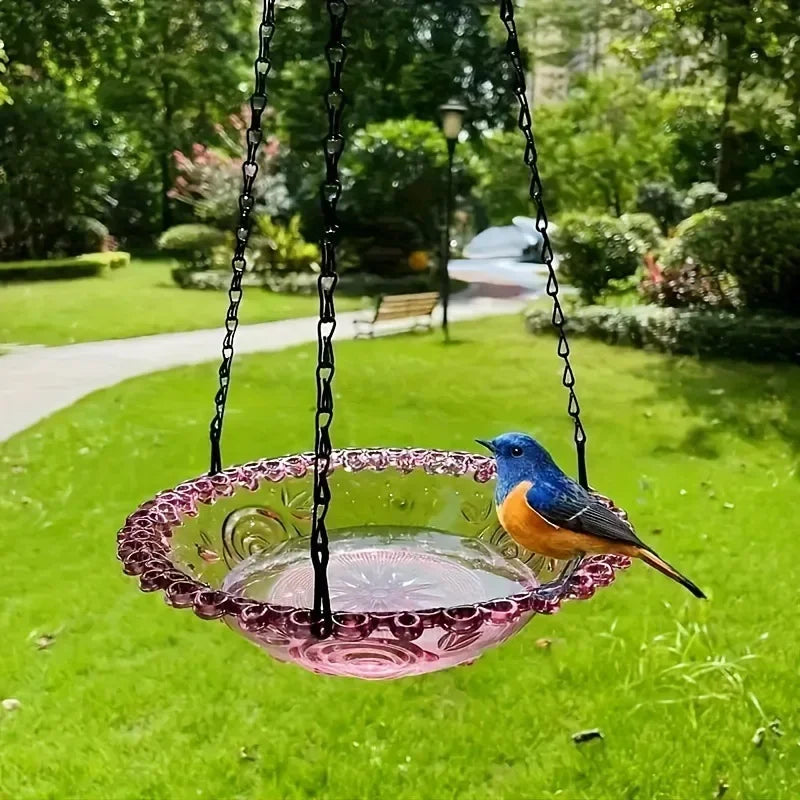 New Bird Flower Shaped Hanging Bird Feeder Birdbath for Garden Outdoor Decor Yard Farm Supplies Hummingbird Feeder Supplies