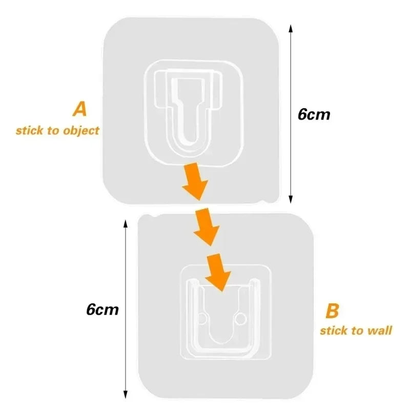100/2pcs Double-Sided Hook Strong Adhesive Transparent Traceless Wall Hook for Kitchen Bedroom Storage Holder Plug Socket Hanger