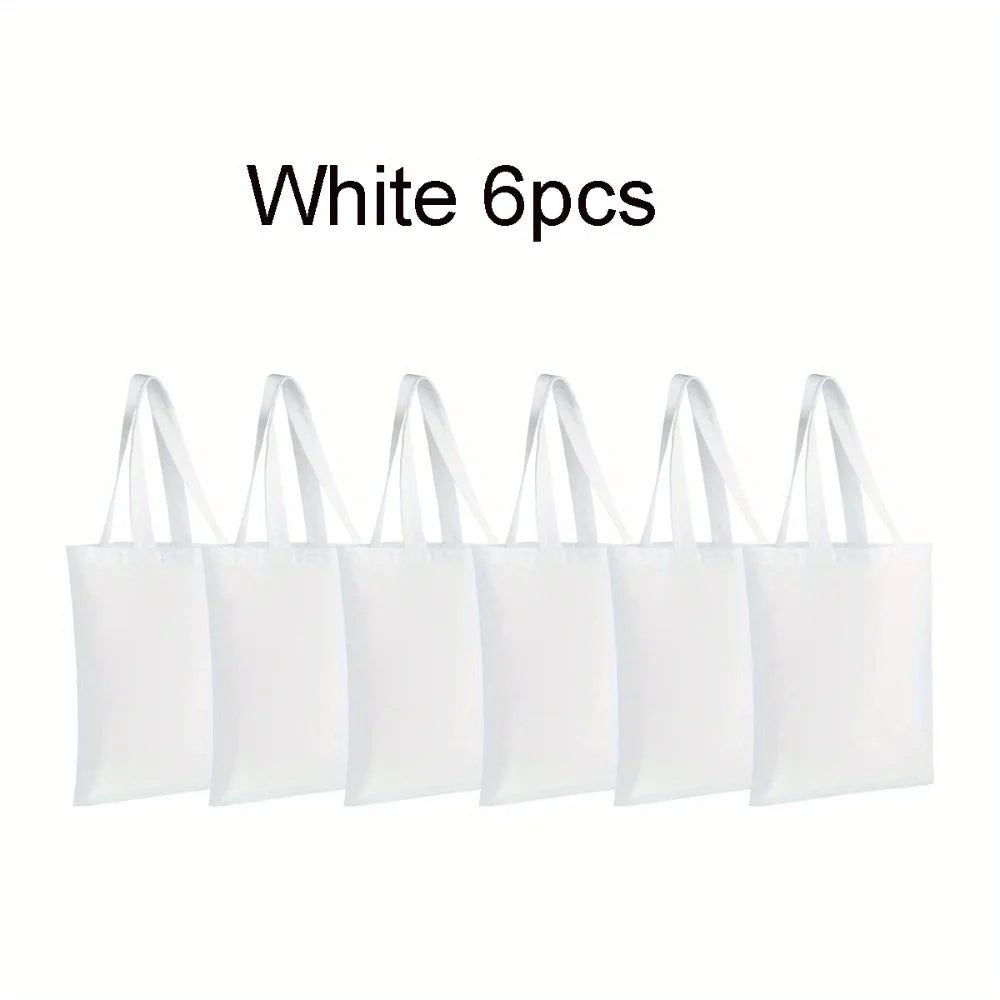 3/6 Pcs Blank Tote Bags 30x40cm for DIY Crafts, Painting, Shopping, and Grocery Use