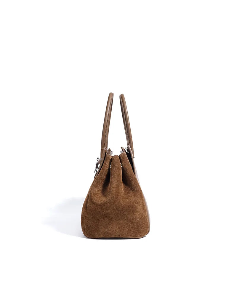 Early Autumn Retro Suede Tote Bag Women's New Versatile Single oulder Bag Commuter Bag Handbag for Outdoor Use