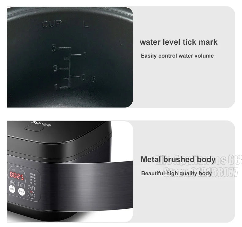 SUPOR 3L-5L Electric Rice Cooker Household Smart Multifunction Soup Rice Cooking Machine Non-stick Liner For 2-11 Person