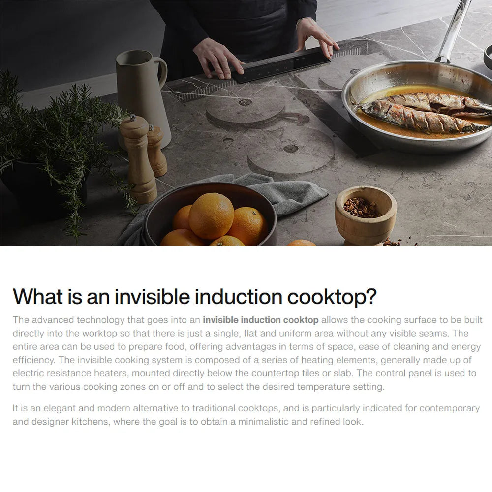 Invisible Built In Induction Hob Cooktop Stove Cooker Under Granite Marble Countertop Hidden 4 burner Hob Separated Control