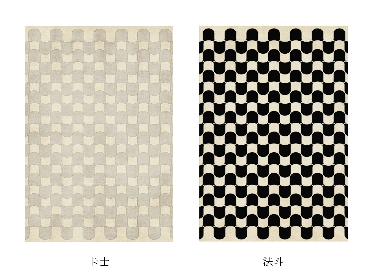 French Retro Rugs for Bedroom Checkerboard Living Room Decoration Carpet Ins Wind Plaid Bedside Floor Mat Large Area Plush Rug