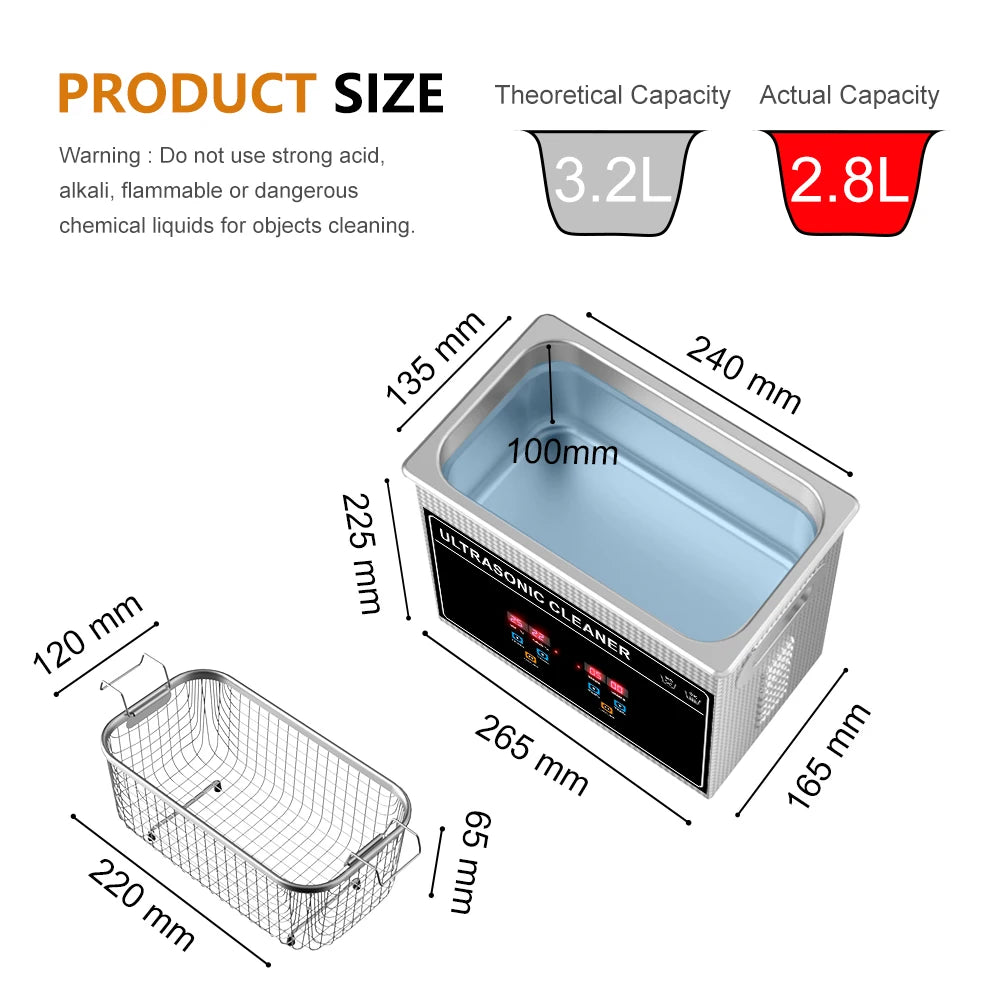 2L 3L 4L 6L 10L 15L 22L 30L Digital Ultrasonic Bath 600W Heater Timer Degas Clean Basket Ultrasound Cleaner Cleaning Tool