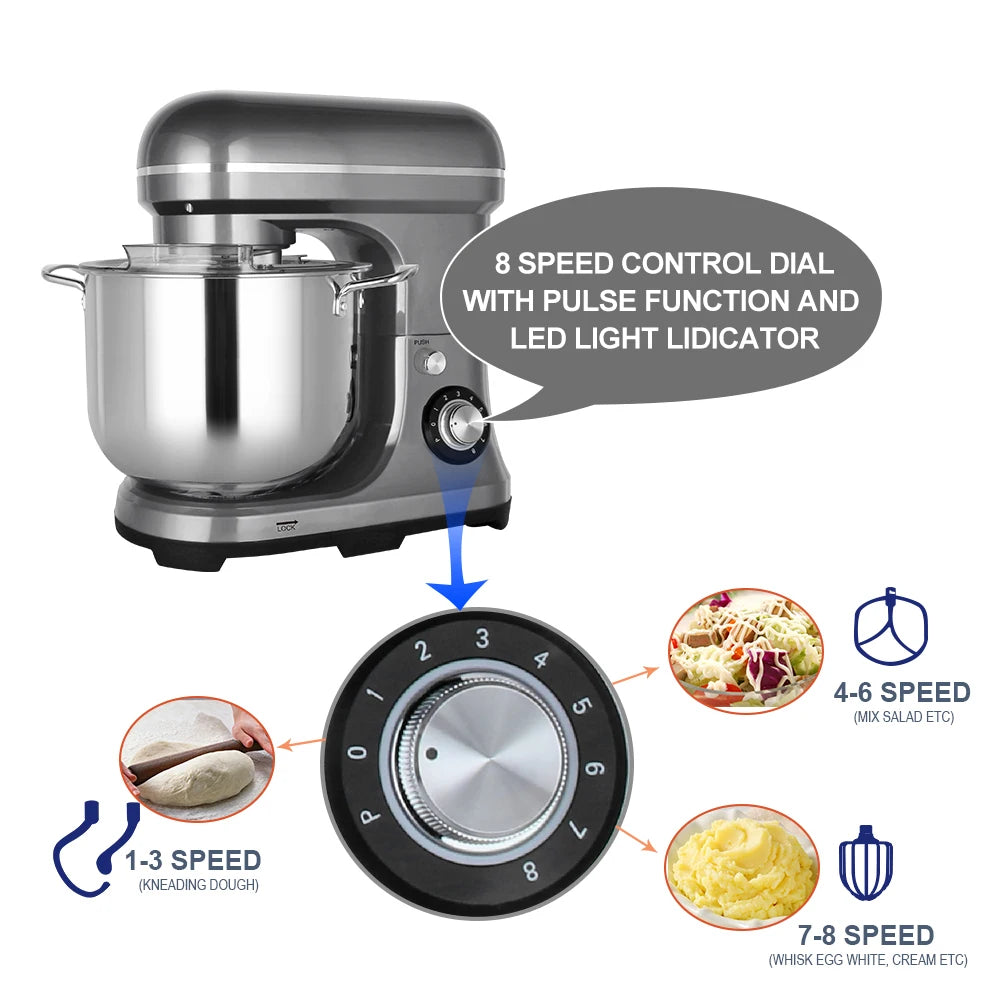 Home Stand Mixer High Power Capacity 2000W 11L Cake Bread Dough Mixer Planetary Electric Home Kitchen Appliance Food Mixer