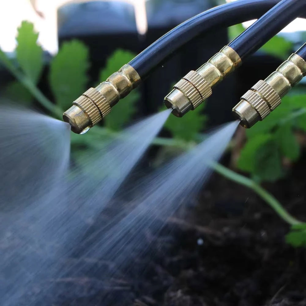 Garden Programmable Timer Misting Cooling System 360° Free-bend Misting Nozzle Adjustable Atomizer Sprayer Outdoor Watering Kits
