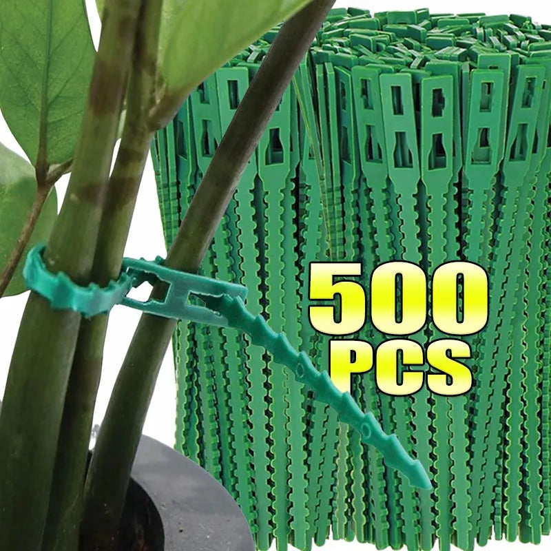 Reusable Plant Cable Ties Garden Adjustable Self-locking Tie Plant Vine Supports Cable Ties Stem Tomato Fastener Wrap Rings Clip