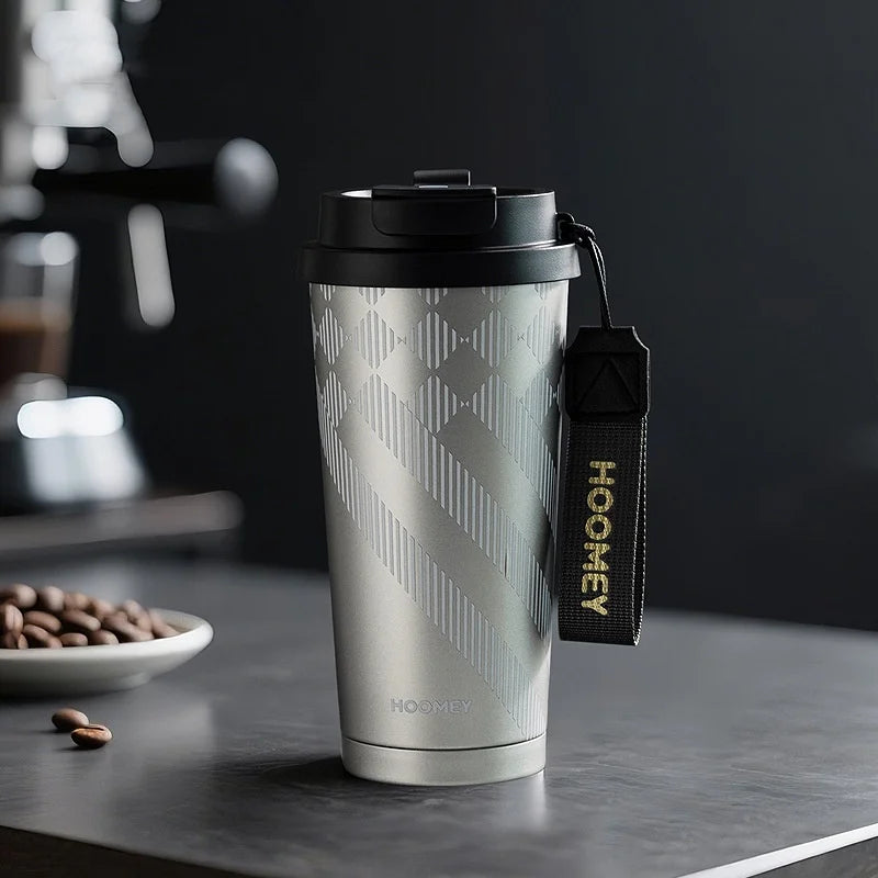 Insulated Coffee Mug with Ceramic Coating Travel Mug with Leak-proof Straw Lid Vacuum Double-wall Tumbler Thermal Cup Keep Cold