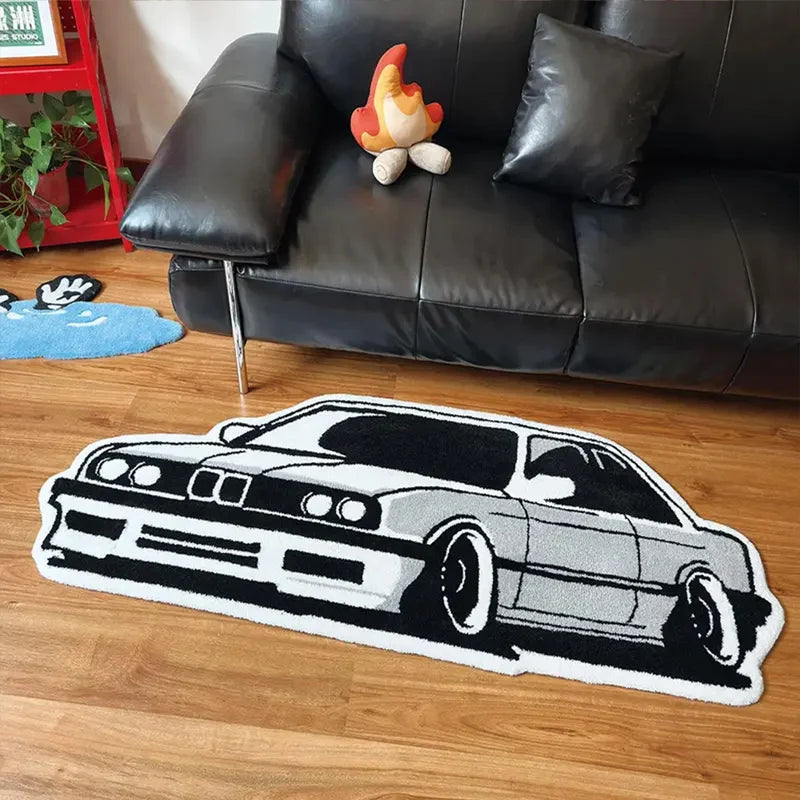 Bedroom Carpet Boys Room Decoration Rug Car Shape Floor Mat Car Lover Gifts for Boy Home Decor Bedside Mats Soft Fluff Shaggy
