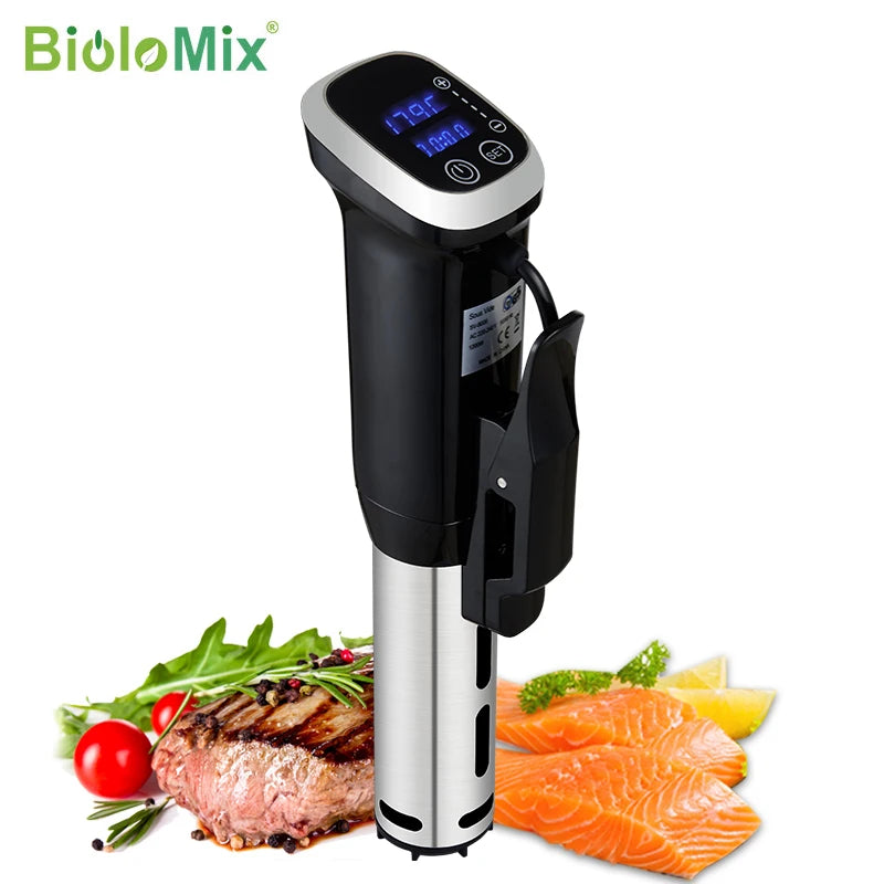 BioloMix 2.55 Generation IPX7 Waterproof Sous Vide Cooker with LED Digital Display for Precise Temperature Control