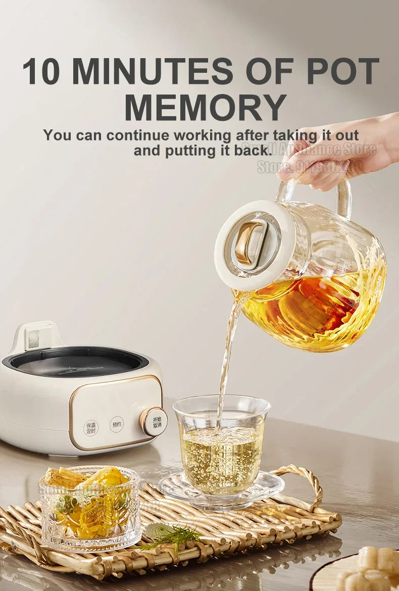 SUPOR 1L Health Pot Glass Electric Kettle 316L Stainless Steel Water Boliler 12H insulation Multifunction Household Teapot 220v