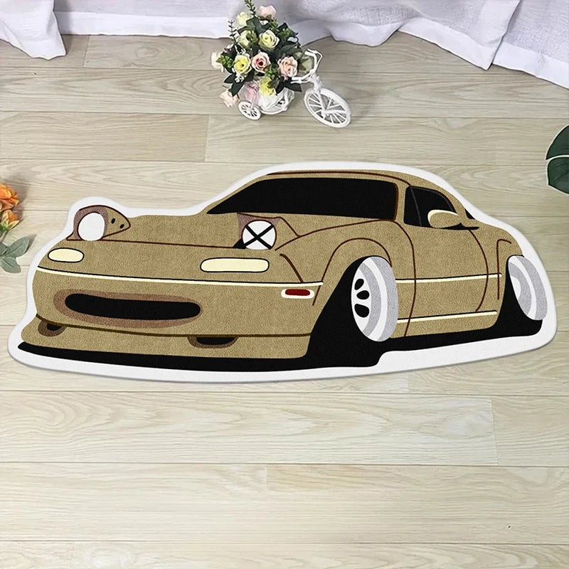 Bedroom Carpet Boys Room Decoration Rug Car Shape Floor Mat Car Lover Gifts for Boy Home Decor Bedside Mats Soft Fluff Shaggy