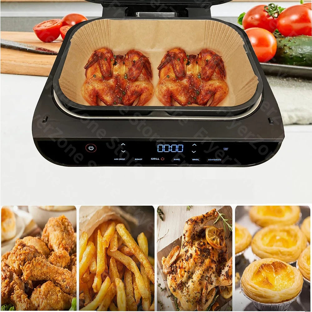 Parchment Paper Liner for Ninja Foodi XL Smart FG551 6-in-1 Indoor Grill Accessories Air Fryer Liner Reusable Heat Resistant Mat