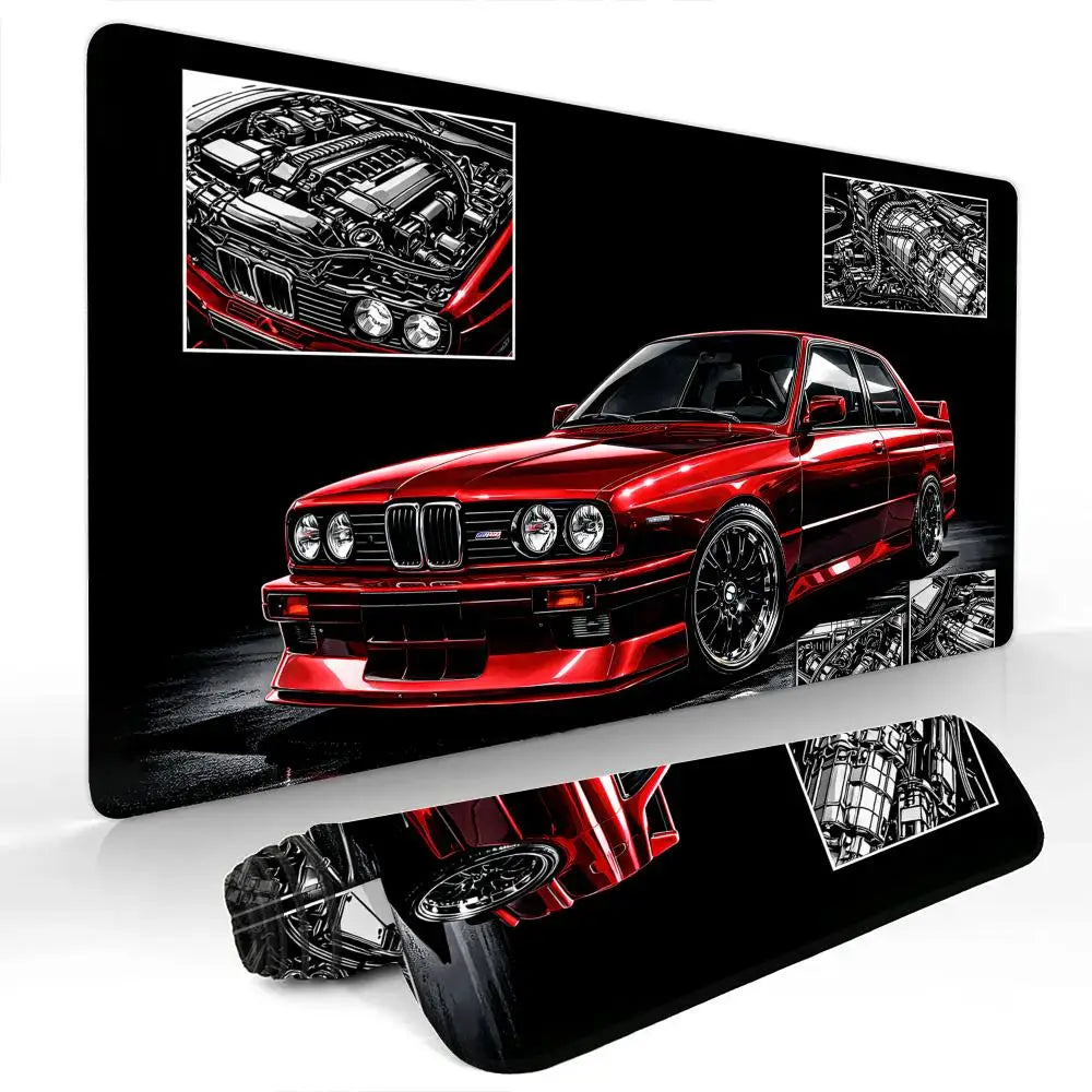 Red classic performance car Mouse Pad Desk Mat Non-Slip Gaming mats pc accessories keyboard mousepad Office carpet Extended pad