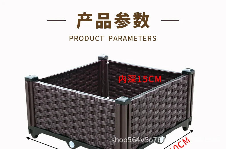 Vegetable Growing Box: Outdoor/Courtyard/Rooftop/Balcony Large Thickened Plastic Planter Trough