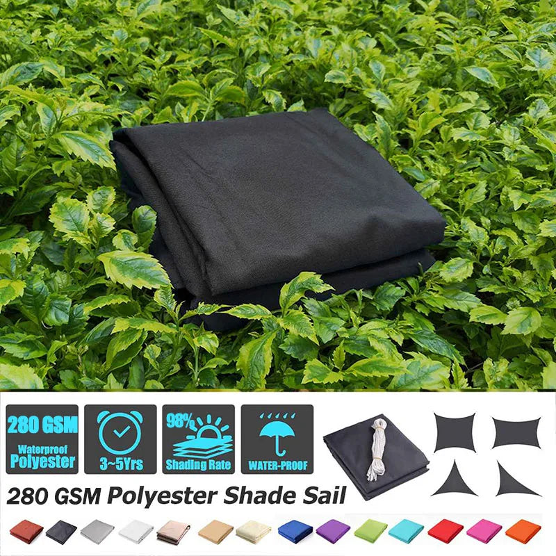 Black All size Waterproof Sun Shade Sail Square Rectangle Garden Terrace Canopy Pool Shade Triangle Camp Hiking Yard Awning