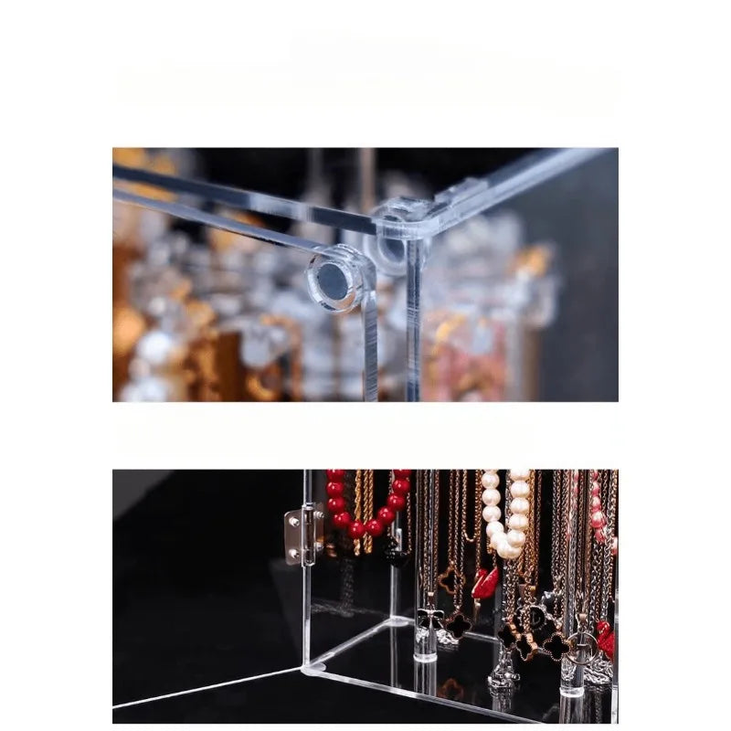 1pcs Transparent Jewelry Organizer Dustproof Necklace Bracelet Watch Display Stand Home Jewelry Storage Case