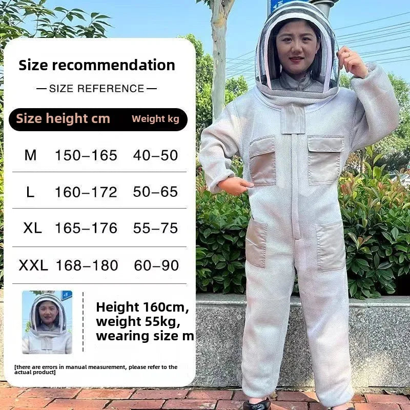 Beekeeping anti-bee clothing protective clothing, new thickened air whole body conjoined bee equipment, 3D breathable anti-bee c