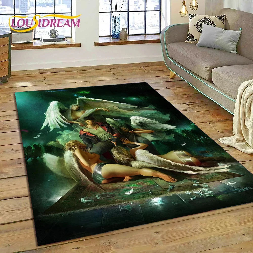 DMC Game 3D D-Devil May Cry cartoon Rug Carpet for Living Room Bedroom Home Decor,Floor Mat Non-slip Decoration for Sofa Doormat