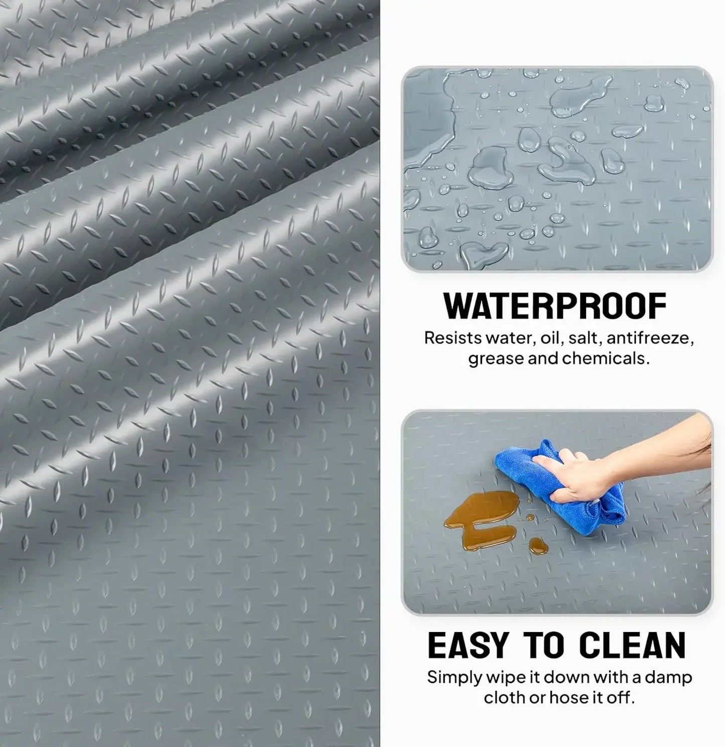 NEW 7.5 x 20 FT Garage Floor Mat, Thickened Diamond Plate PVC Garage Mats Flooring Roll for Under Car, Garage Parking Mats