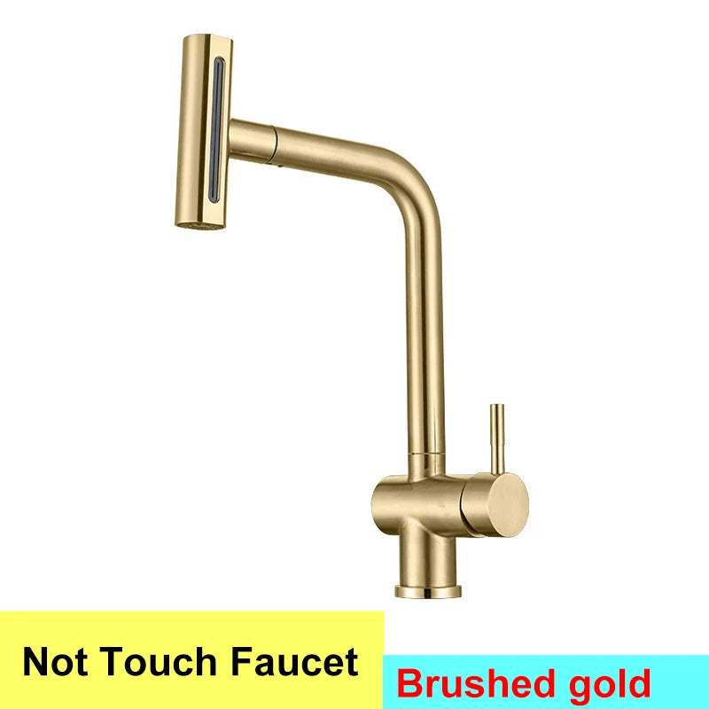 White Touch Kitchen Sink Faucets Hot Cold Pull Out Kitchen Sink Mixer Tap 304 Stainless Steel Sensor Touch on Kitchen Faucet