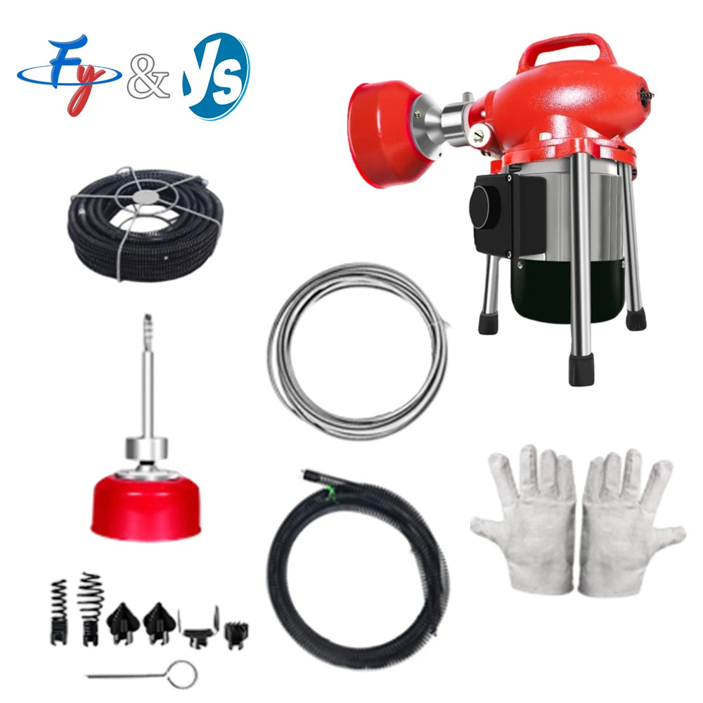 1200W 2200W Electric Drain Cleaner 16M - High Power Sewer Snake Auger Machine for Toilet Bathroom Pipe Dredging & Clog Removal