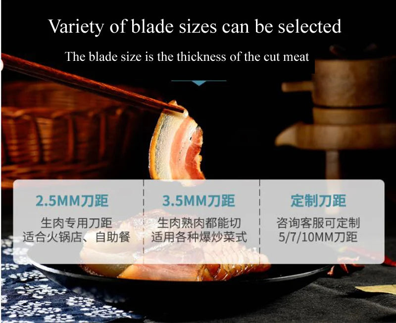 Commercial Meat Slicing Machine Meat Slicer Electric Meat Cutting Machine 1500W Large Power Meat Mincer