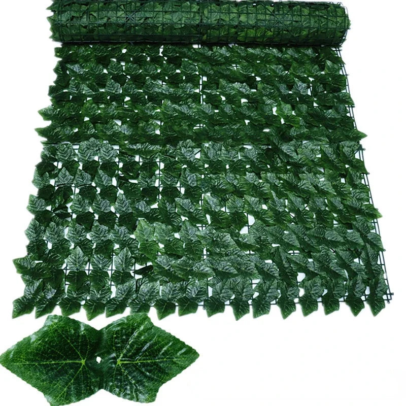 Artificial Leaf Privacy Fence Screen  Fake Hedge Panels Balcony Screen Ivy Leaves Fence Screen for Wall Garden Patio Decor