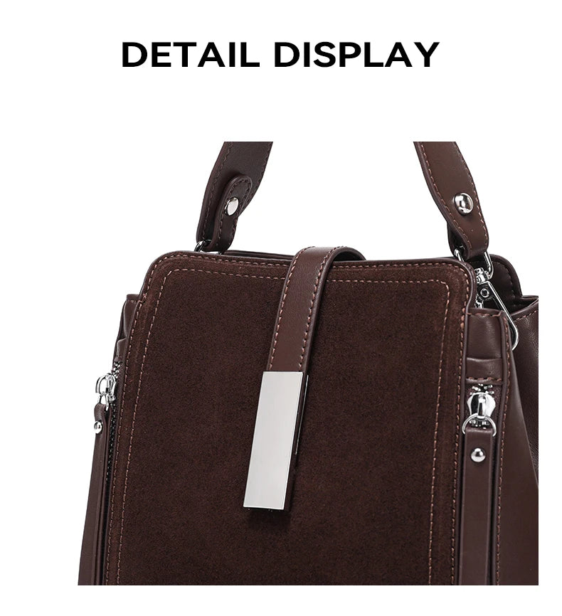Winter Vintage Suede Leather Women’s Bag – Luxury Cowhide Design Elegant shoulder and crossbody handbag with a timeless vintage look. Soft, durable, and perfect for stylish winter wear.