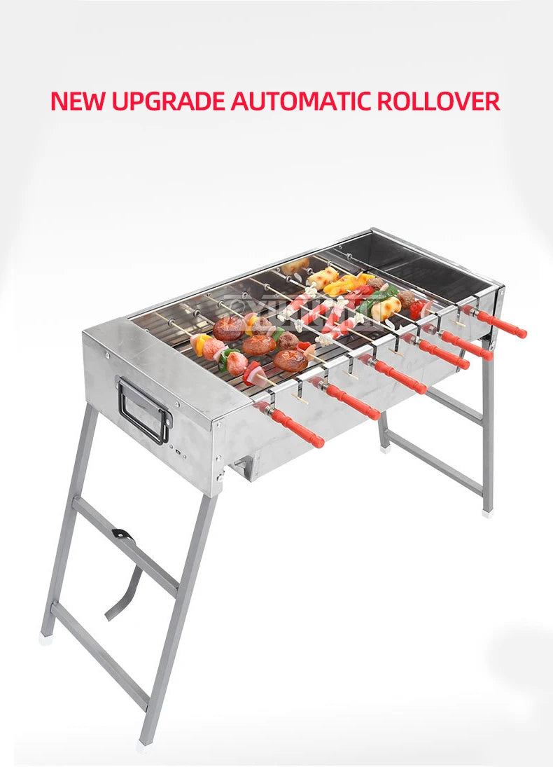 60CM Grill Household Automatic Rotating Barbecue Stove Outdoor Folding Charcoal Barbecue Stove Bakplaat Elektrische