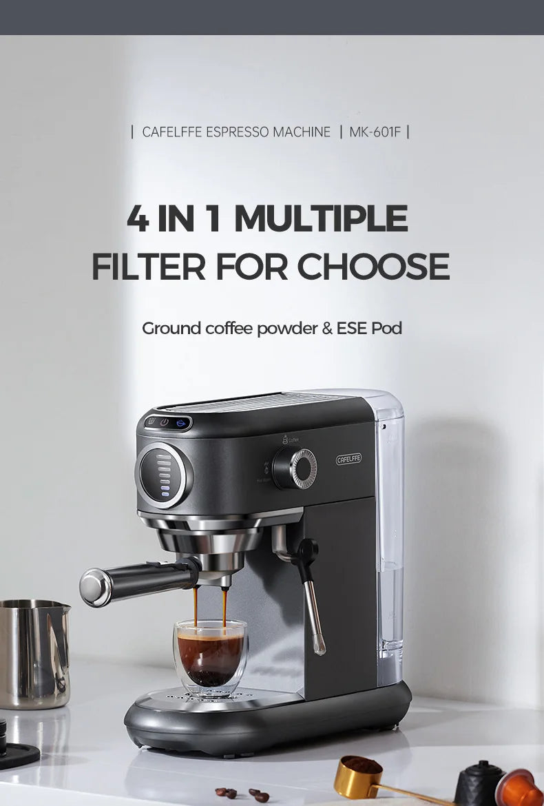 Cafelffe 4in1 Cappuccino Coffee Machine Dolce gusto Nes Capsule Espresso Maker ESE Pod Ground Gift for Lover,Dad,Mom Cafetera