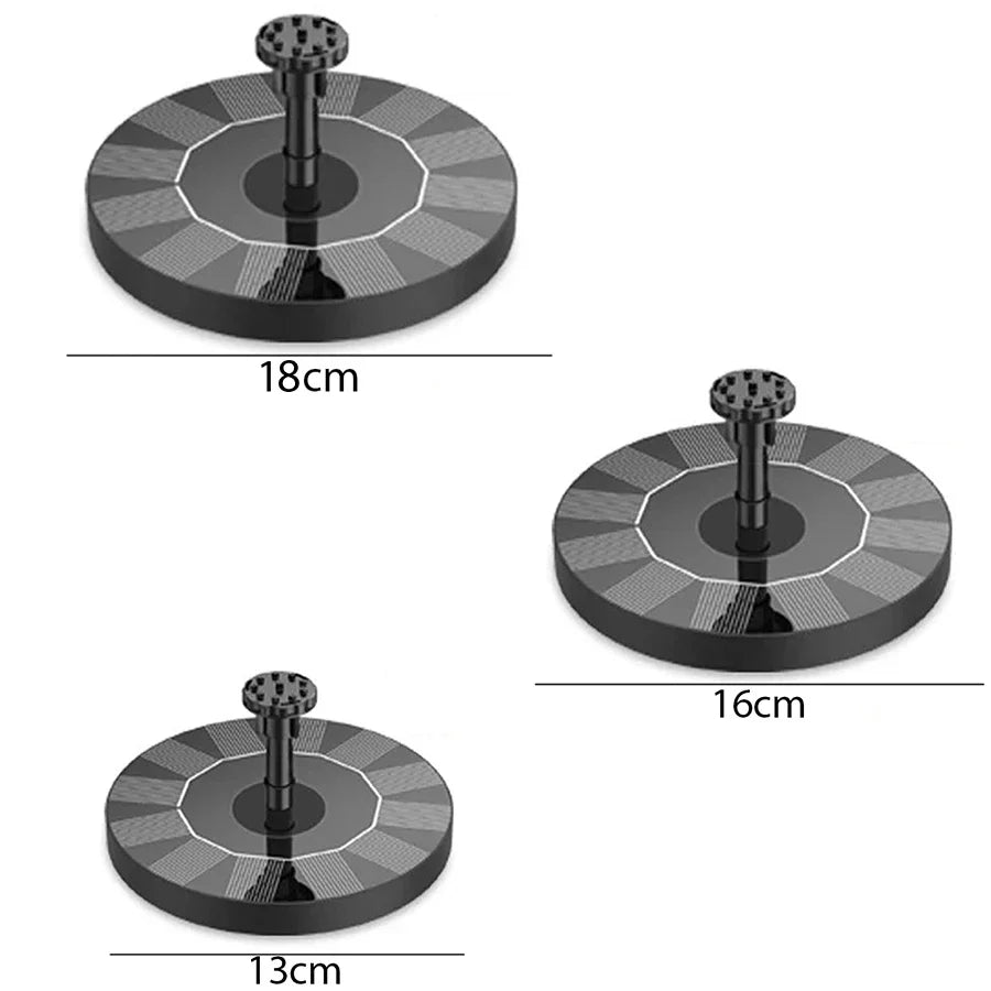 13cm, 16cm, 18cm Floating Solar Fountain Pumps - Perfect for Bird Baths, Garden Outdoor Water Pool and Pond Decoration