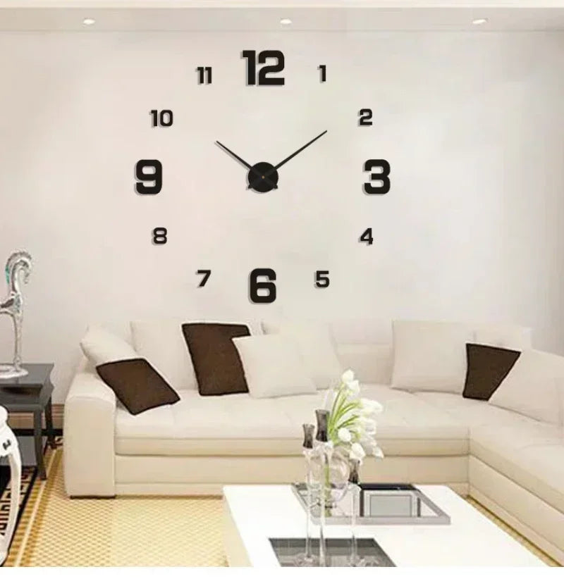 2024 Modern Design Wall Clock 3D DIY Quartz Clocks Fashion Watches Acrylic Mirror Stickers Living Room Home Decor Horloge
